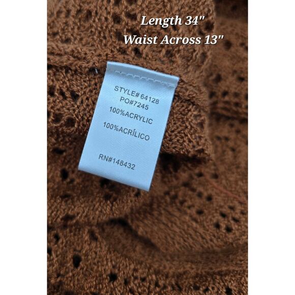 BeCool Aria Crochet Midi Skirt – Rust Brown - Picture 6 of 6